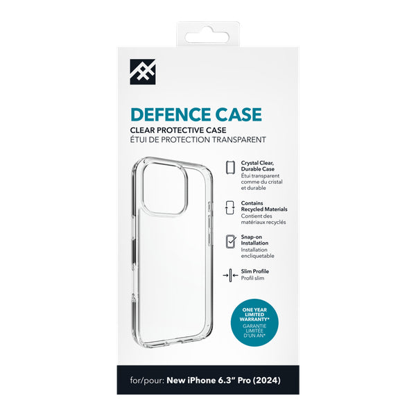 IFROGZ Backcover – für Apple iPhone 16 Pro, Recycling-Kunststoff, transparent, staubresistent