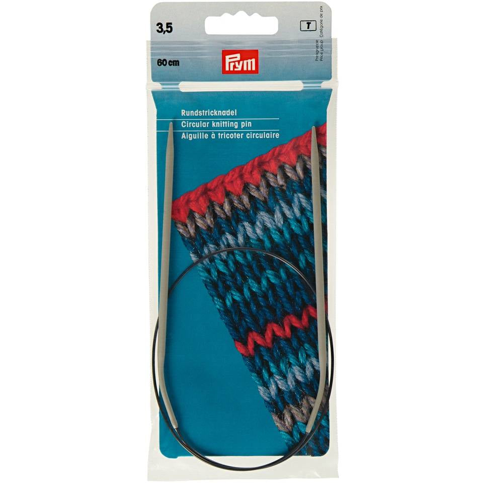 Prym Rundstricknadel Grau – 3,5 mm, 6,0 cm, Aluminium, 1 Stk.