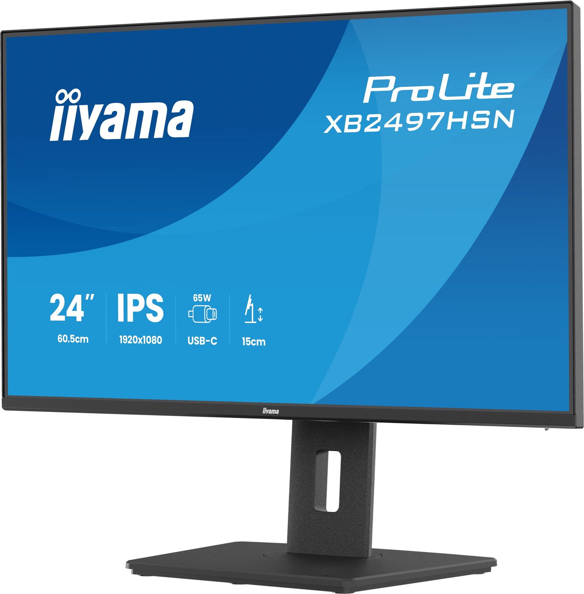 iiyama ProLite XB2497HSN-B1 – 23,8", 1920 × 1080 (Full HD), IPS, 100 Hz, USB-C 65 W, LAN
