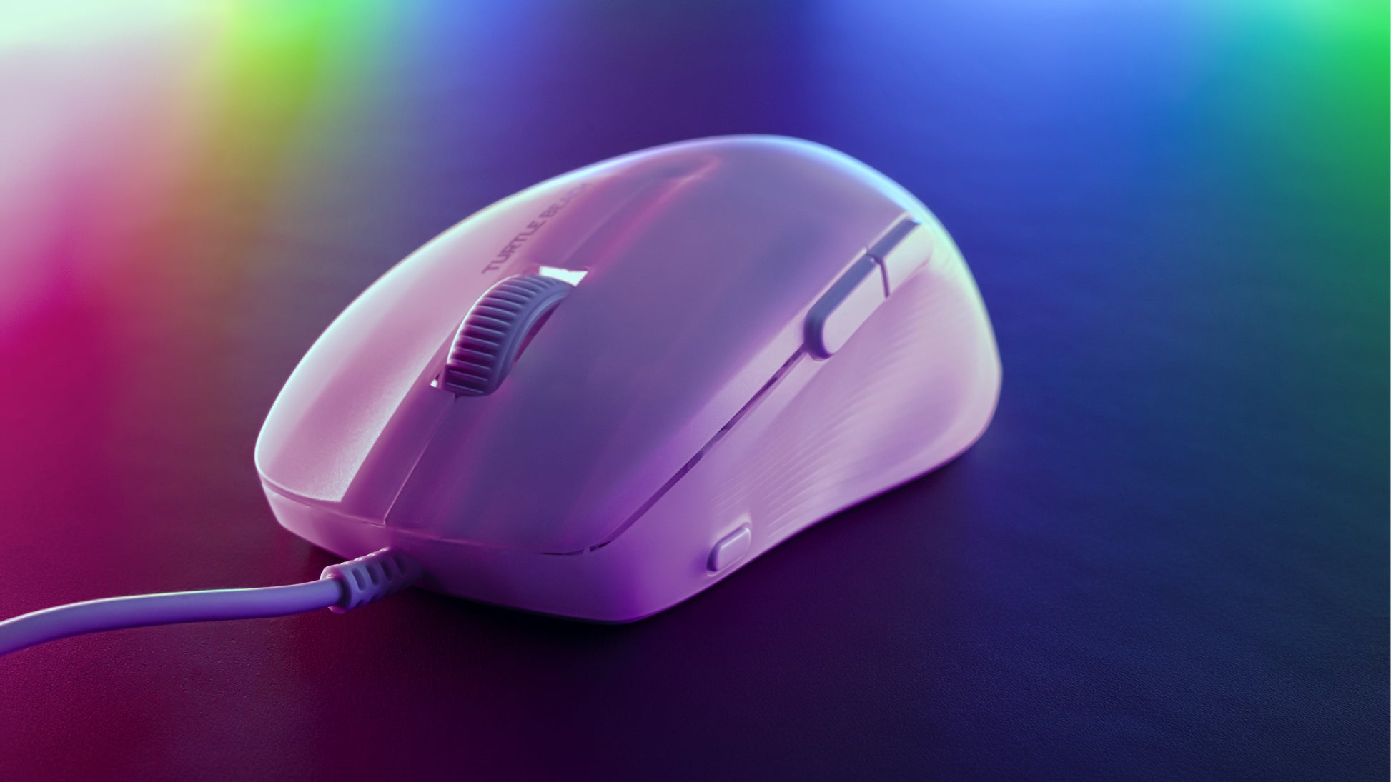 Turtle Beach Pure SEL White Maus – kabelgebunden, 8'000 dpi, 6 Tasten, für Rechtshänder, Beleuchtung, weiss