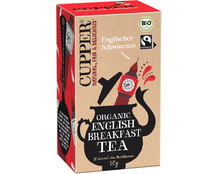 Cupper Tee Cupper – Schwarztee English Breakfast – Teebeutel 20 Beutel – Bio – Fairtrade