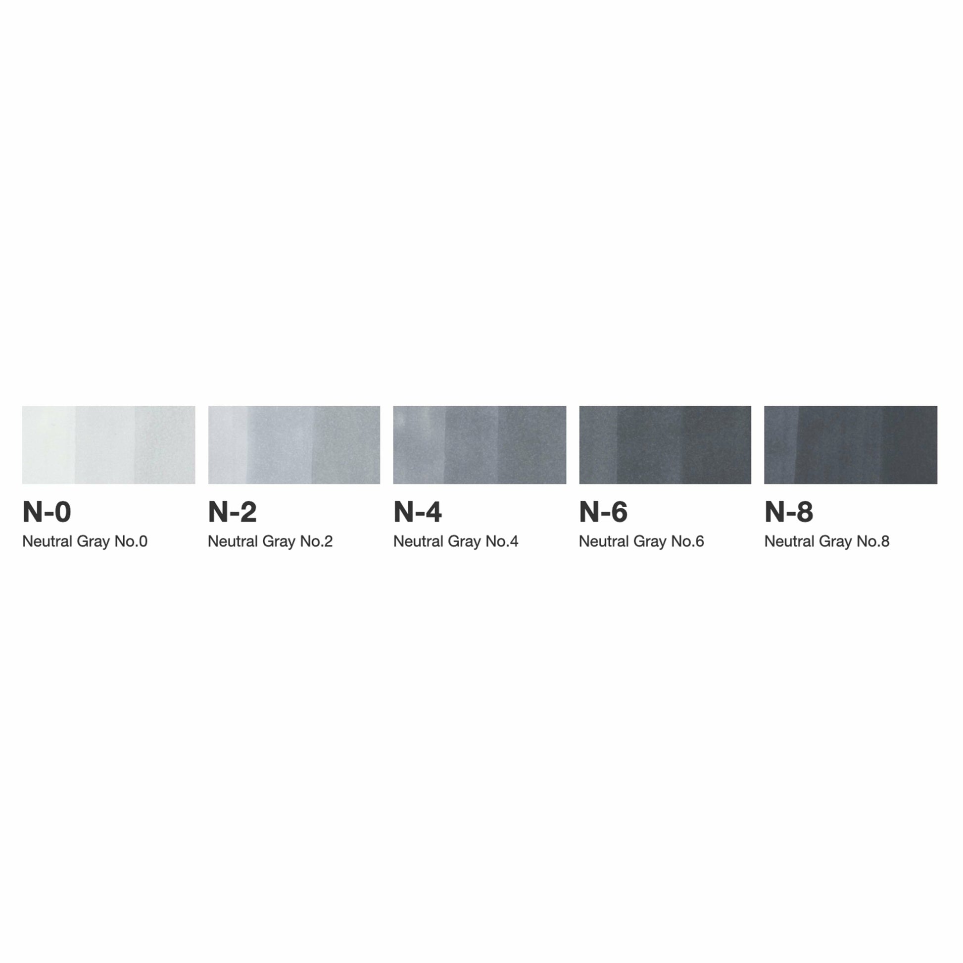 Copic Sketch Marker – Duo-Spitze Meissel/Bürste, Grau/Hellgrau, 6er Set