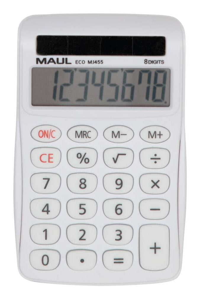 MAUL Tischrechner ECO MJ455 – 8-stellig – Solar – Weiss