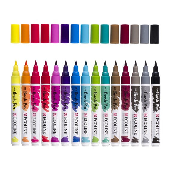 Talens Ecoline Brush Pens – Pinselspitze, wasserbasiert, 15 Farben
