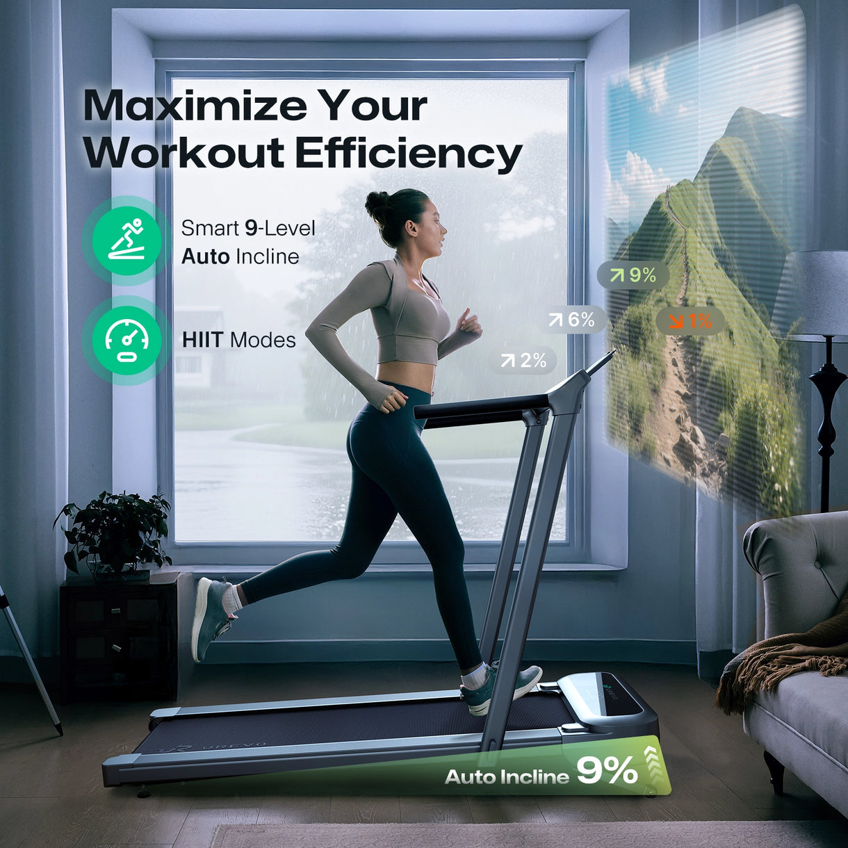 Urevo FoldiMix – Laufband 5L Pro, 13 km/h, 120 kg – Silber