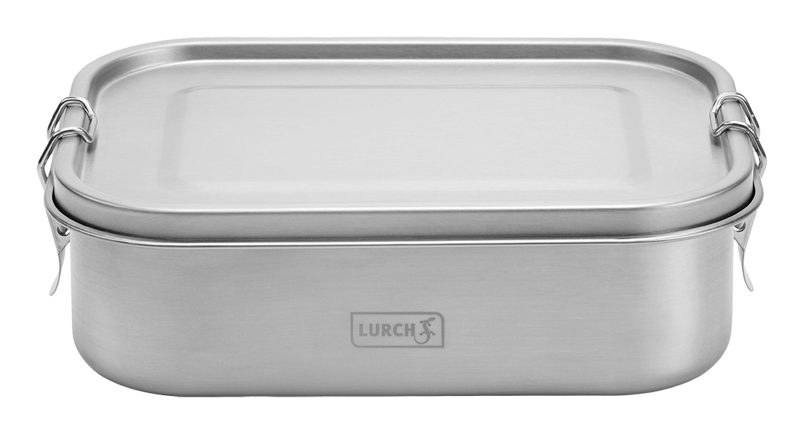 Lurch Lunchbox Snap – 1,2 l, 20 × 15 × 6 cm, Edelstahl 18/10/Kunststoff, Silber, spülmaschinenfest, BPA-frei