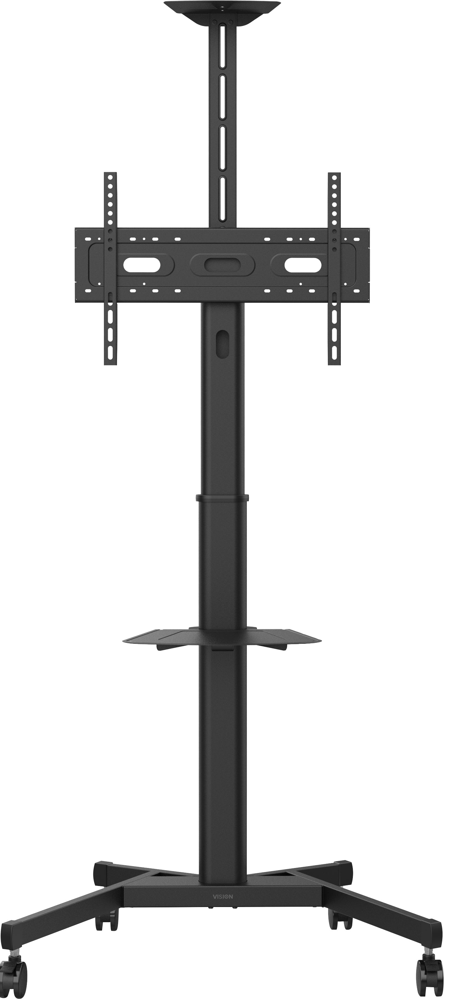 Vision TV-Wagen – 31–80" – VESA 200×200–600×400 – bis 50 kg, Höhenverstellbar, mit Rollen – VFM-F19