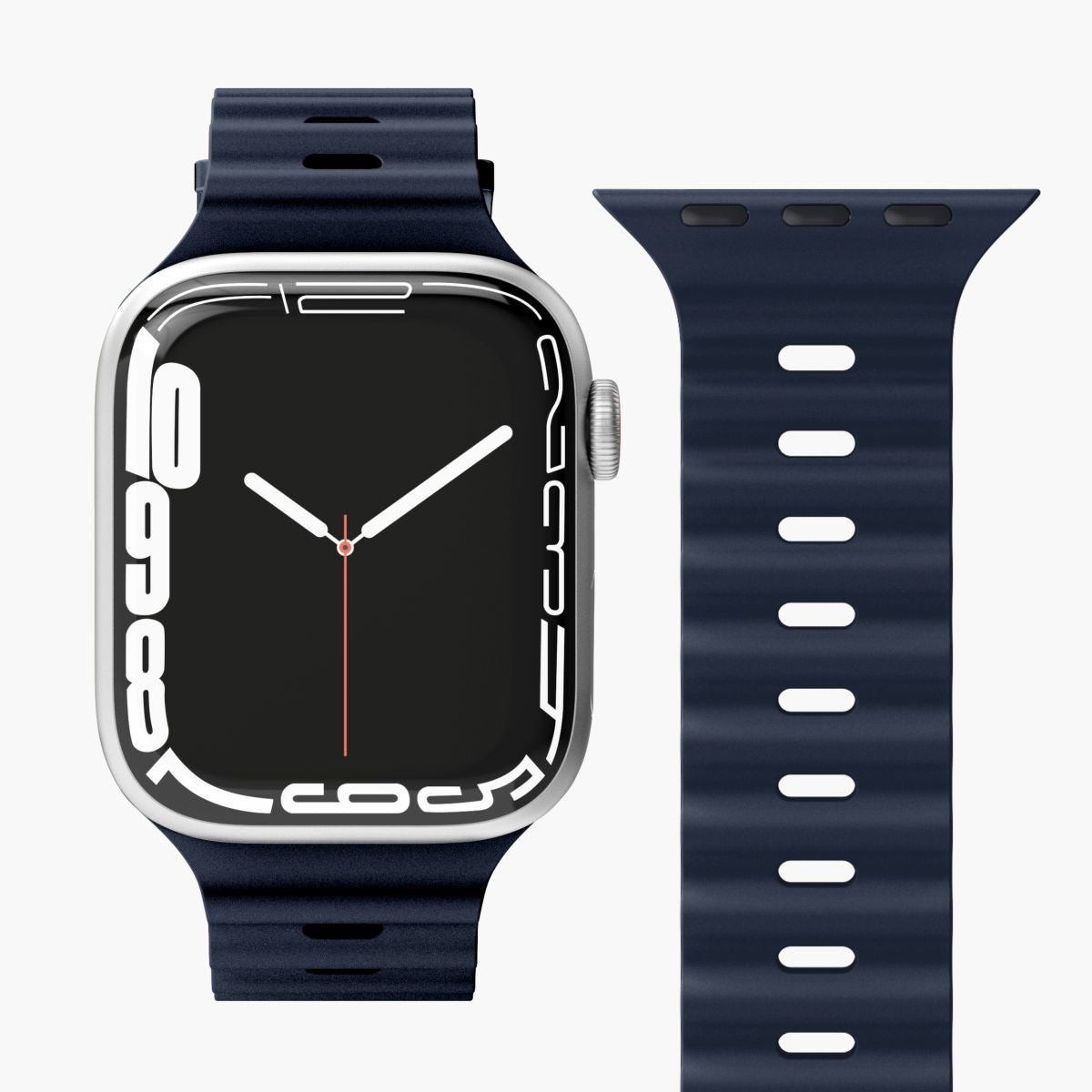 Vonmählen Wave Band 2 – Armband – für Apple Watch (diverse Grössen), Navy, Elastomer (TPR)