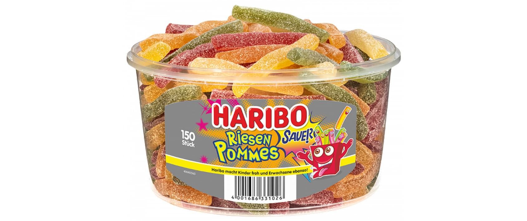 Haribo Saure Riesen-Pommes Fruchtgummi – 150 Stück