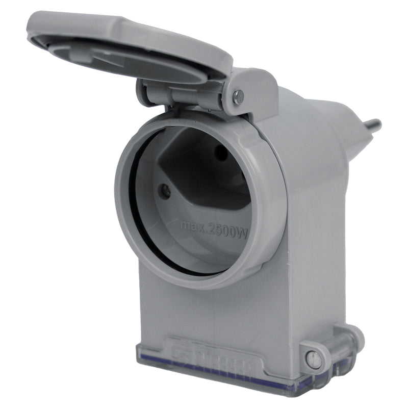 Steffen Zeitschaltuhr – Tages-/Wochen-Timer, digital – IP55, 230 V, 10 A – T13 Steckdose – Weiss