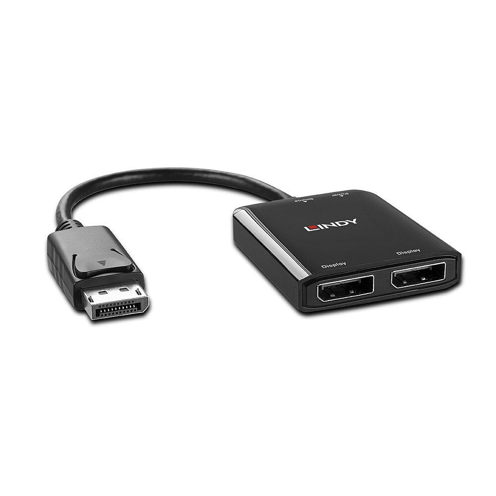 Lindy DisplayPort Splitter – 2× DisplayPort, 4K (3840 × 2160) – DisplayPort 1.2 – Schwarz
