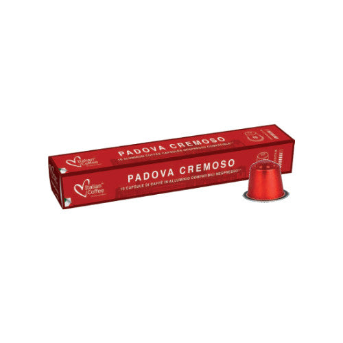 Italian Coffee Padova Cremoso – Kapseln für Nespresso – Espresso, Intensität 8, 10 Kapseln