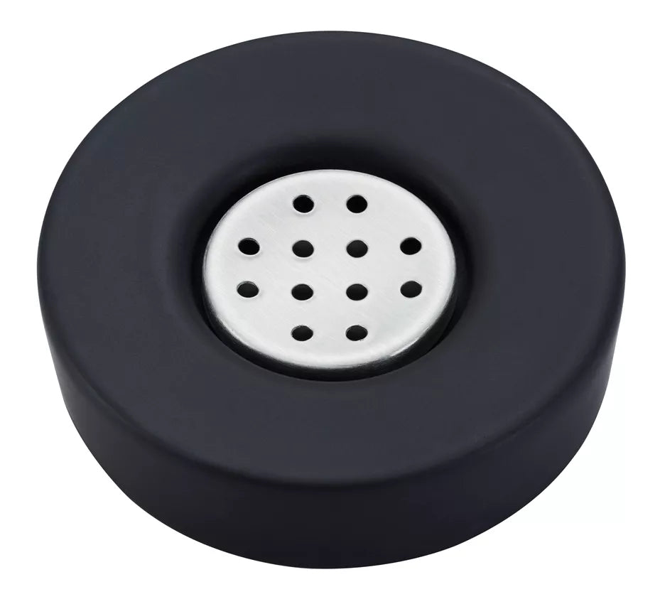 Diaqua Seifenschale Zylo – Keramik, Metall, Ø11,5×3 cm, Schwarz (rund)