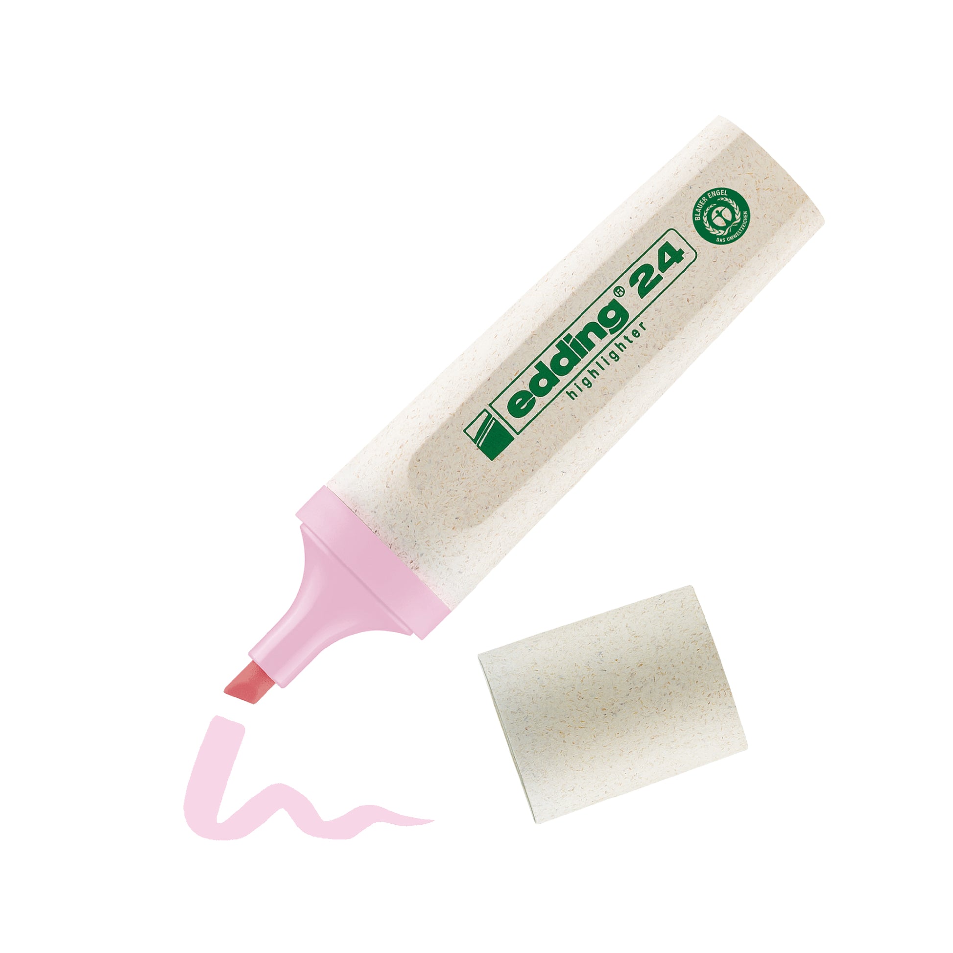Edding EcoLine Textmarker Pastellrosa – Keilspitze, 2–5 mm, nachfüllbar, Blauer Engel