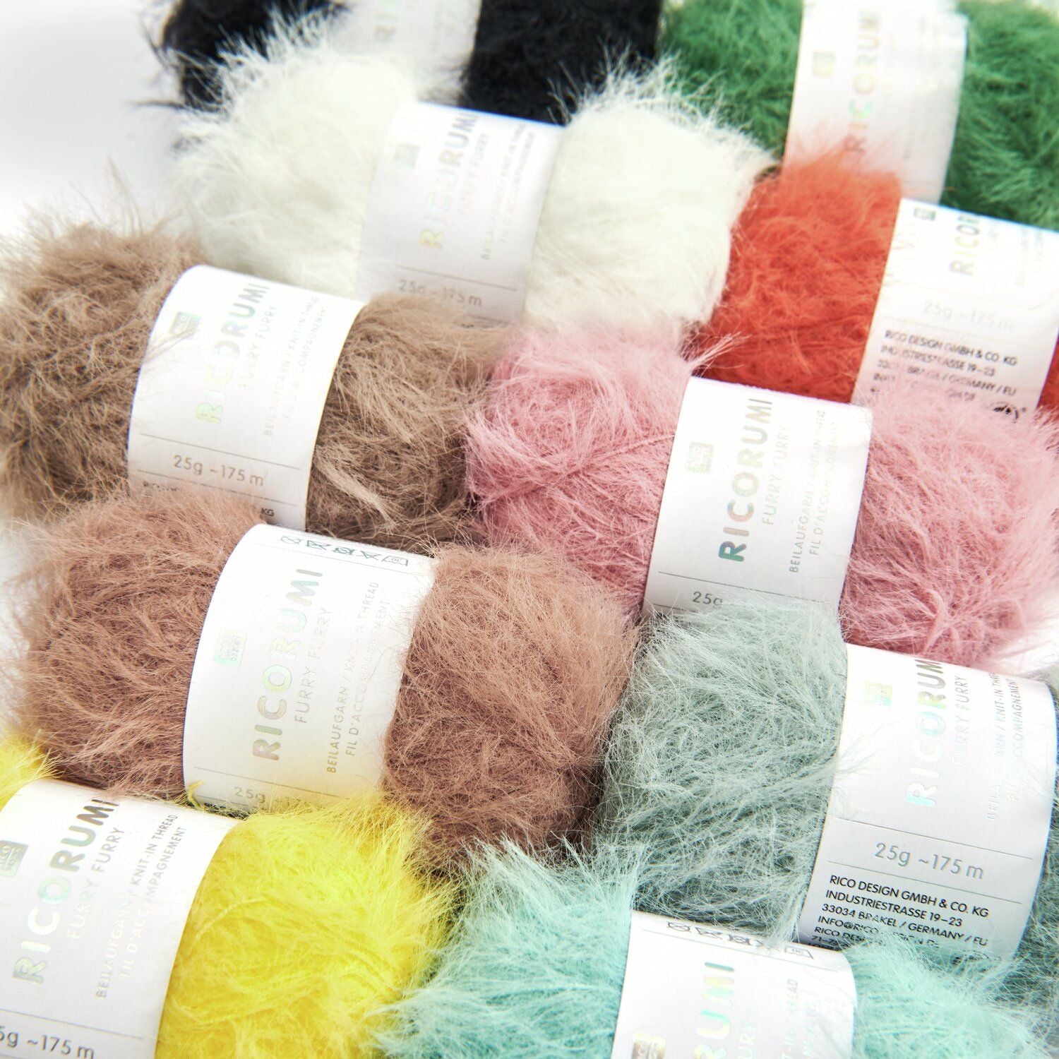 Rico Design Ricorumi Furry Furry Patina Garn Grün – 25 g, 175 m, Nadel 4 mm, 100% Polyamid, 1 Stk.