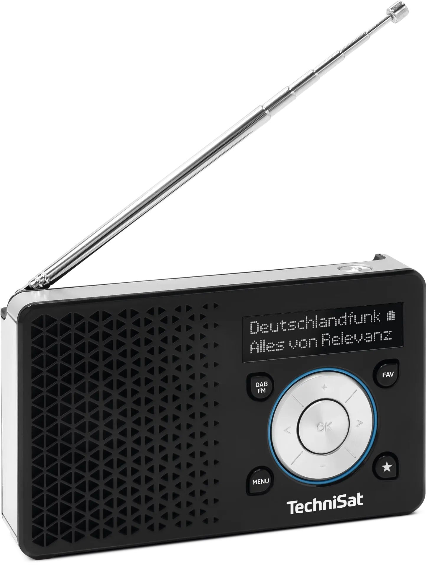 TechniSat DigitRadio 1 A – Tragbares DAB+ Radio, UKW, 10 h Akku – Schwarz/Silber