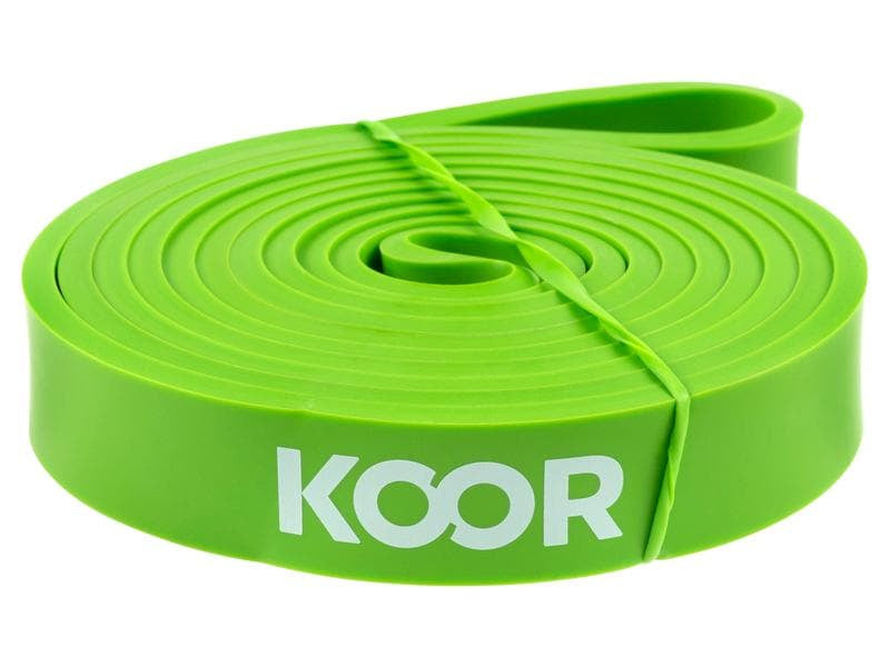 KOOR Fitnessband F00926, 208 cm × 2,2 cm × 0,5 cm, Latex, Grün, Mittel (21–32 kg) – 1 Stück