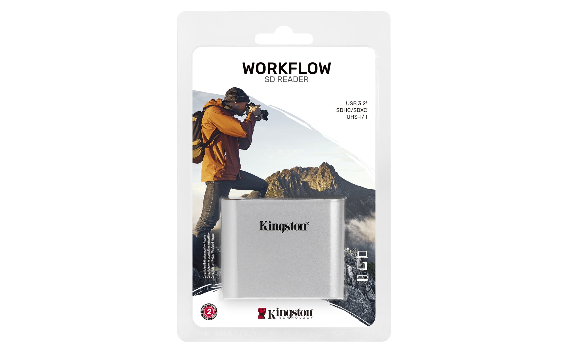 Kingston Technology Kingston – USB-Kartenleser USB-C – SD/SDHC/SDXC – USB 3.2 Gen 1 (5 Gbit/s) – Schwarz/Silber – für Windows, Mac