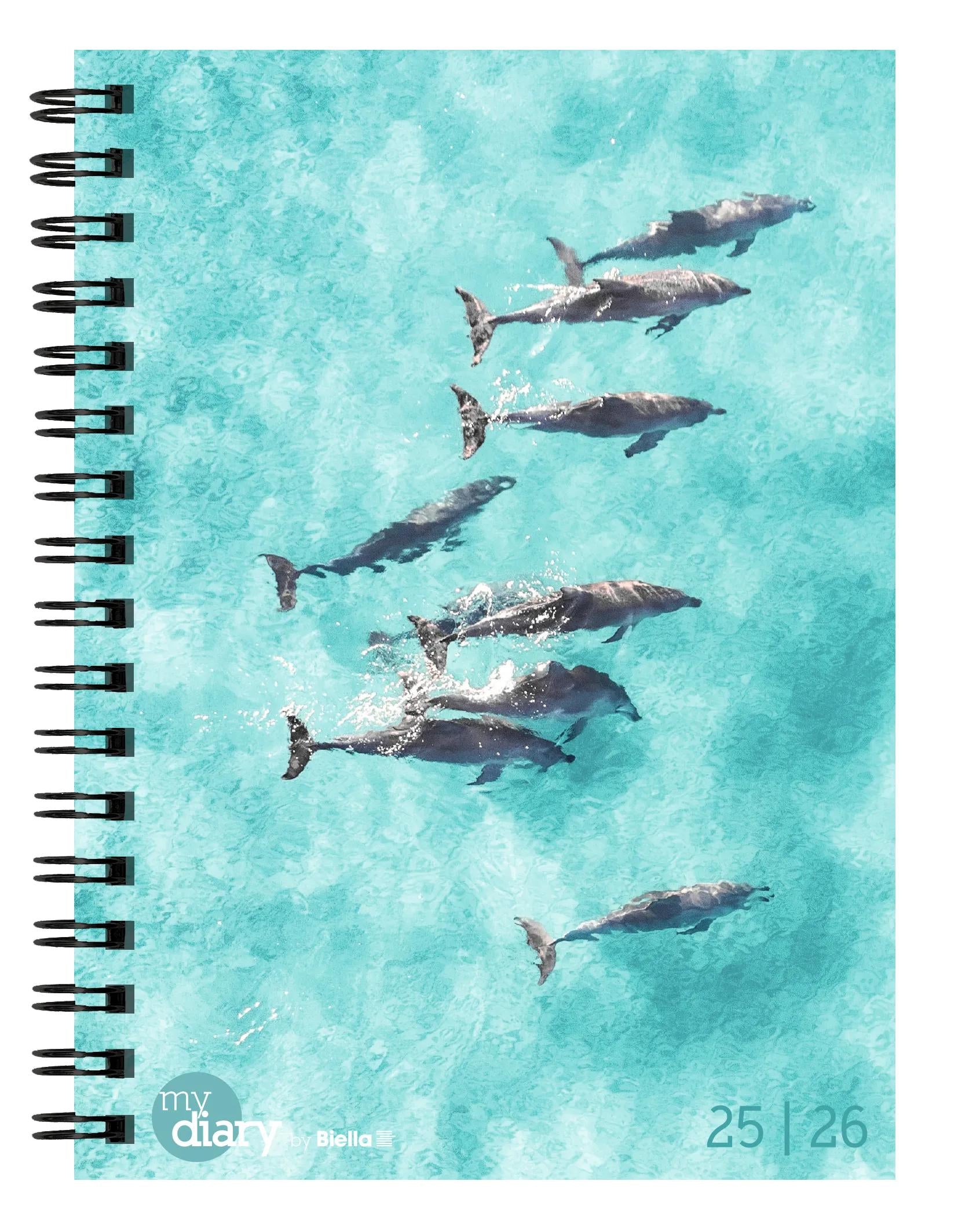 Biella mydiary Schüleragenda – 1 Woche/2 Seiten, Spiralbindung, 12 × 16,5 cm, Aug–Jul, Animal, FSC