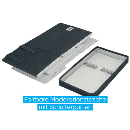 Franken Moderationstasche – Zubehör-Set, grau, 355 × 230 × 200 mm