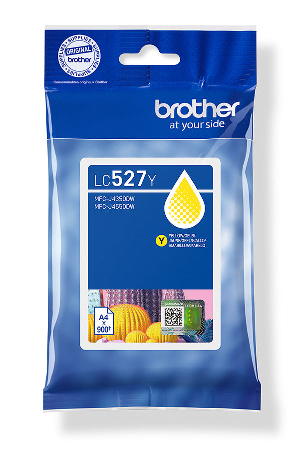 Brother LC527Y Gelb Tintenpatrone (Original) – 900 Seiten – für Brother MFC-J4350DW/MFC-J4550DW