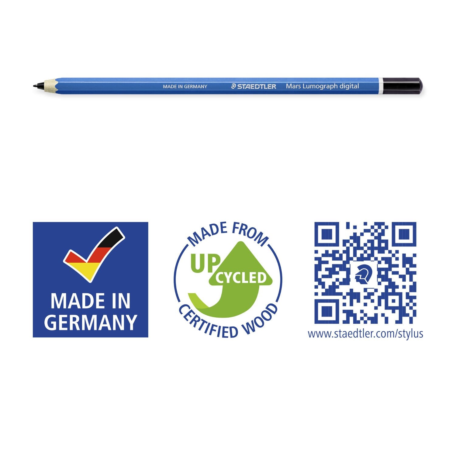 Staedtler Mars Lumograph digitaler Eingabestift für EMR-fähige Geräte – EMR-Technologie – Blau