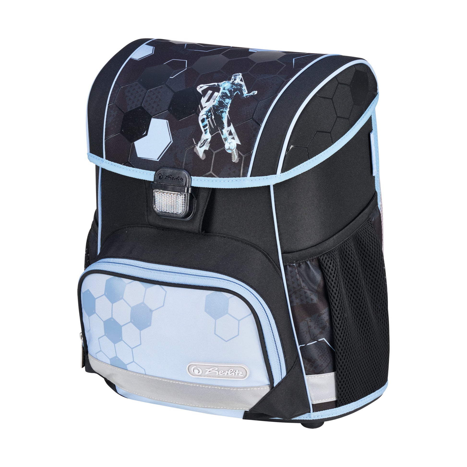 Herlitz Loop Plus – Schulrucksack-Set 4-teilig, Fussball, 17 l, 31×37×22 cm