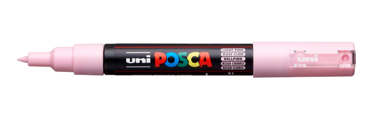 Uni-Ball POSCA Kreativ-/Pigmentmarker – Hellrosa, 1 Stk., Lichtbeständig, Schnell Trocknend – Für Viele Oberflächen
