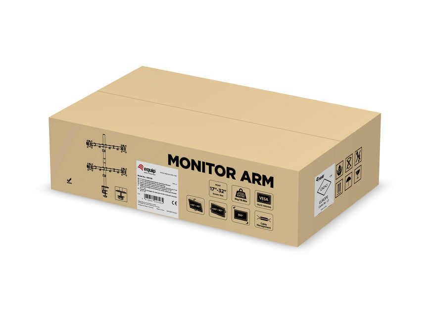 Equip 650159 – Monitorarm, Quad – bis 32", VESA 75 × 75/100 × 100 mm, schwenkbar