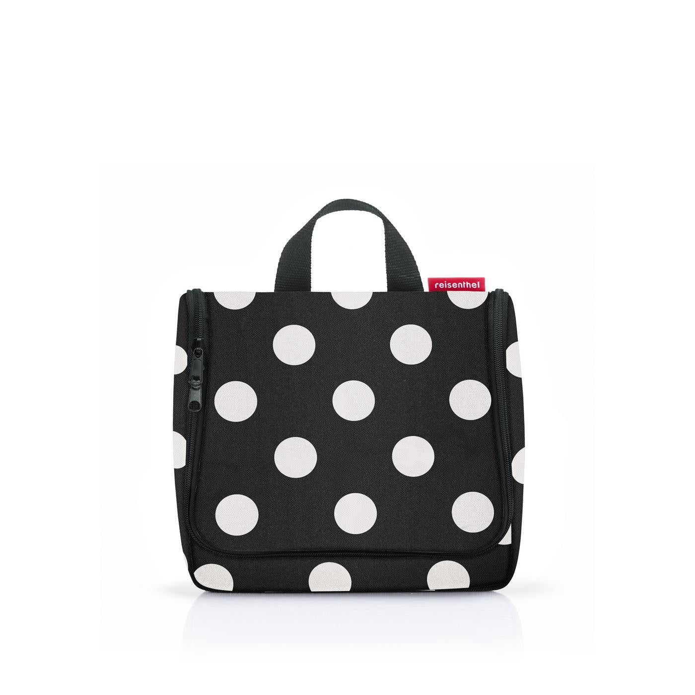 Reisenthel Kosmetiktasche Toiletbag – Wasserabweisend, Reissverschluss, Aufhänger – 3 l – Schwarz/Weiss