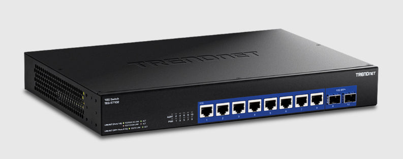 TRENDnet TEG-S7102 – Unmanaged Switch – 8×10G, 2×SFP+, 19" Rack