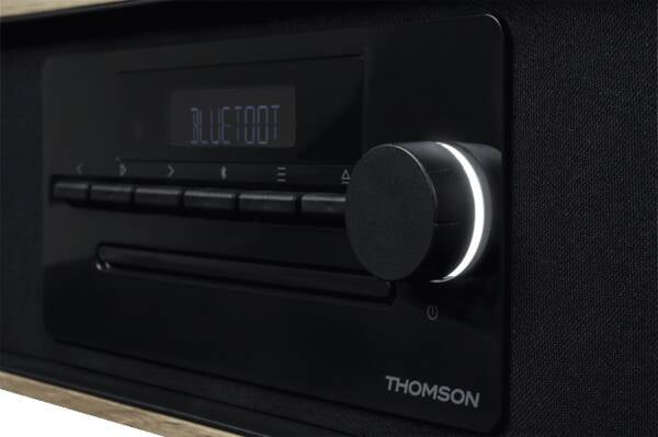 Thomson MIC300IDABBT – Micro HiFi-Anlage, DAB+/UKW, CD, Bluetooth, 60 W – Schwarz/Holz