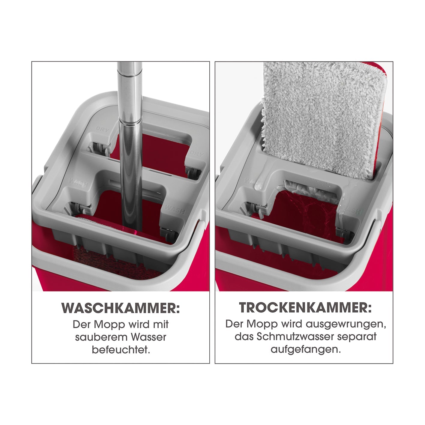 CLEANmaxx Komfort Mopp – 5700 ml, rot