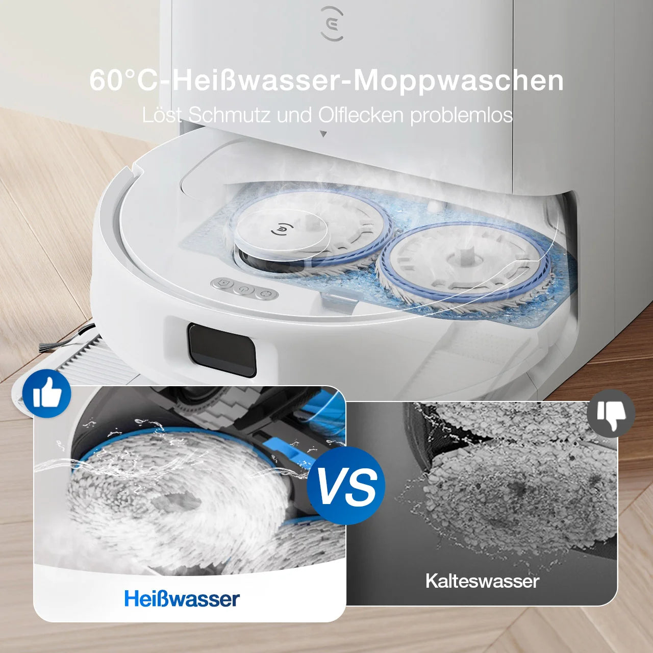 Ecovacs Roboterstaubsauger Deebot N30 Pro Omni – 5200 mAh, 0,4 l, Akkubetrieb, 65 dB(A)