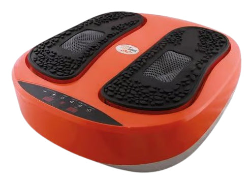 Mediashopping Vibrolegs Fussmassagegerät – Vibrationsmassage, 4 Programme, 10 Geschwindigkeitsstufen – Schwarz/Orange