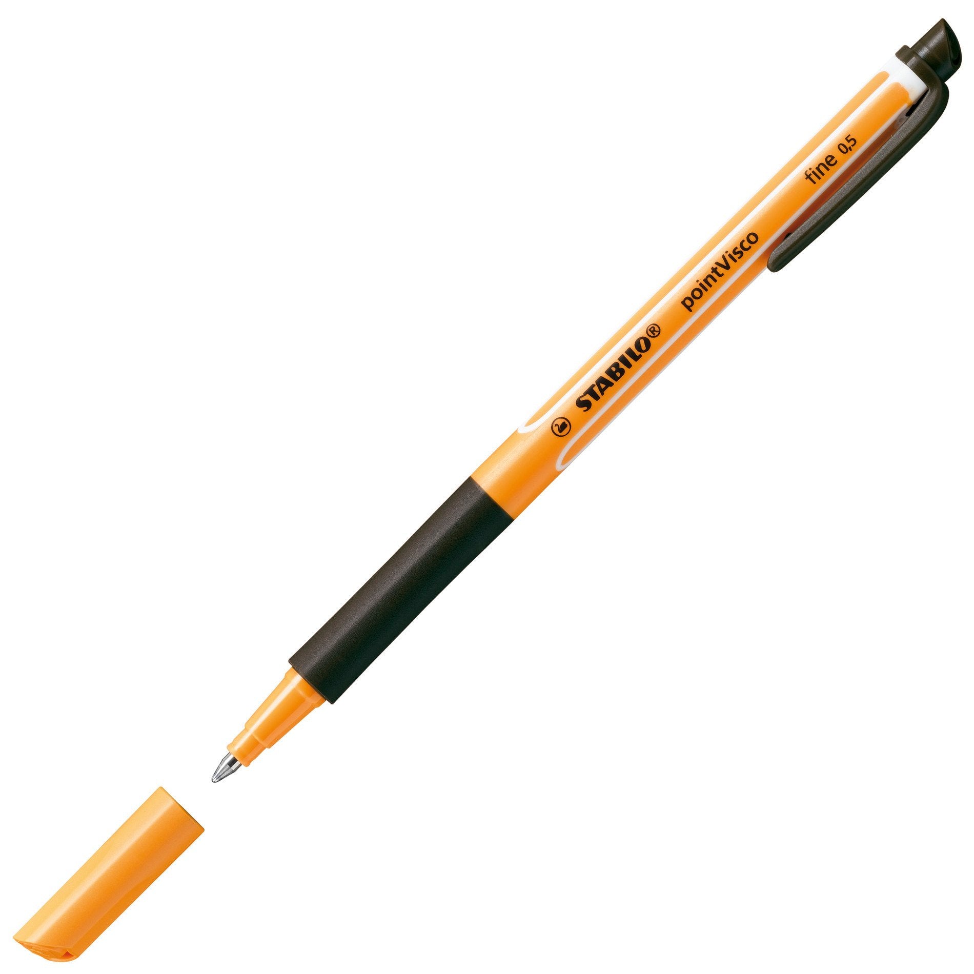 STABILO pointVisco Gelschreiber – schwarz, 0,5 mm, schnelltrocknend, Kappe
