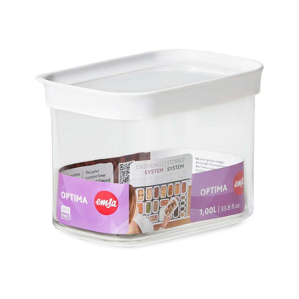 EMSA Vorratsdose 1 l, 16 × 9,9 × 11,9 cm, Kunststoff (MS/TPE), transparent