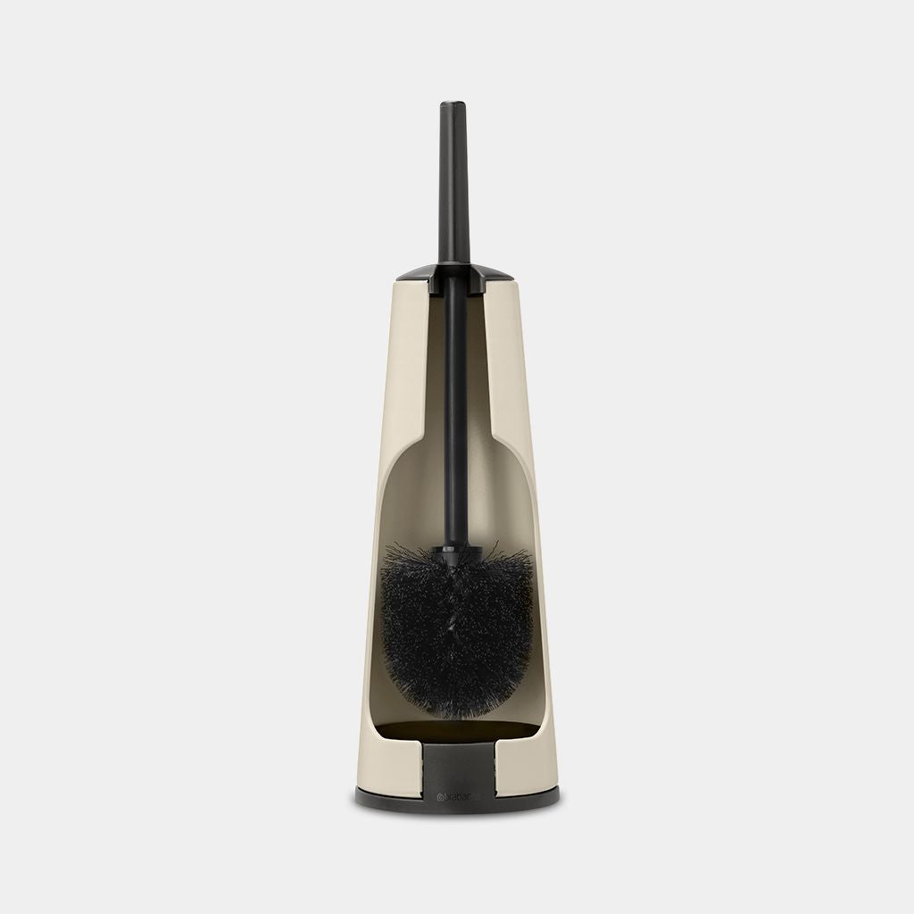 Brabantia ReNew – WC-Bürstenset – Kunststoff, Beige, rutschsicher, korrosionsbeständig, H 42 cm, Ø 12 cm