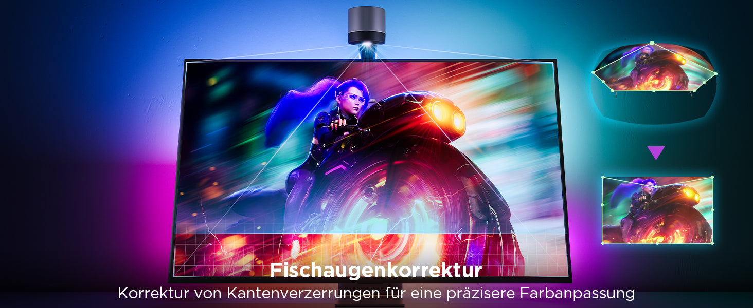 Govee Envisual H6098 TV-Backlight-Set – RGBIC, Wi‑Fi + Bluetooth – für 55–65" TVs – Schwarz