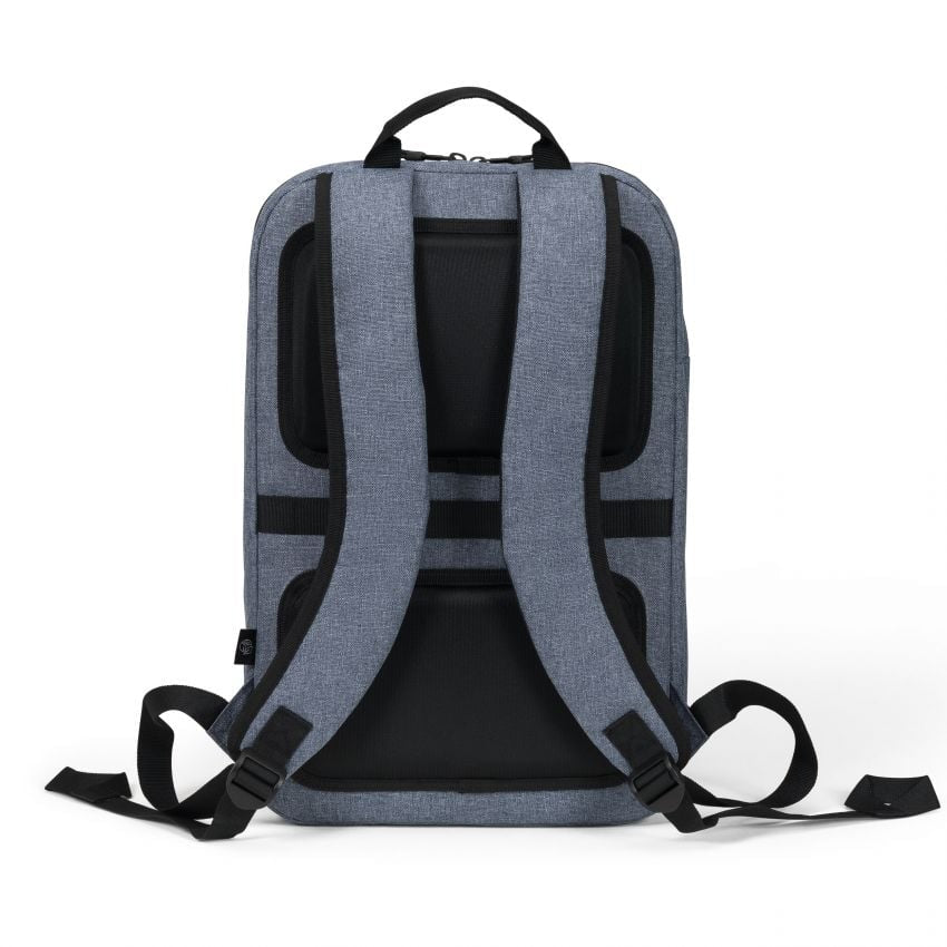 DICOTA Notebook-Rucksack Eco Backpack Slim MOTION – für 14,1", rPET-Polyester – Blue Denim, 270 × 410 × 100 mm