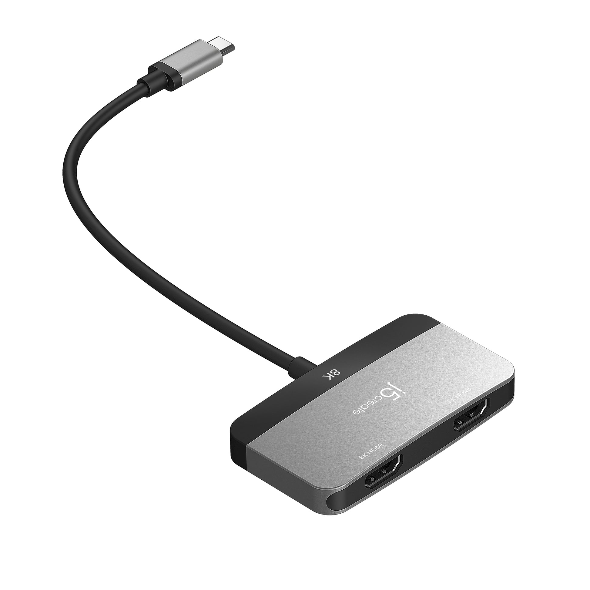 j5create JCA465-N Adapter USB-C zu 2× HDMI – 8K @ 60 Hz oder 2×4K @ 60 Hz, für USB-C mit DP Alt Mode