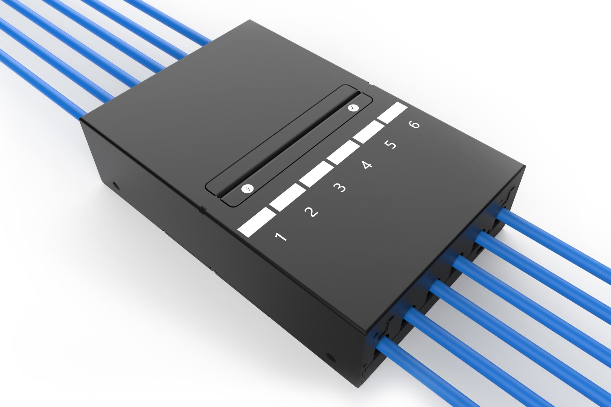 Digitus DN-93708-6 – Konsolidierungsbox, 6× Keystone-Module (RJ-45), Stahl, Schwarz, 135×203×54 mm