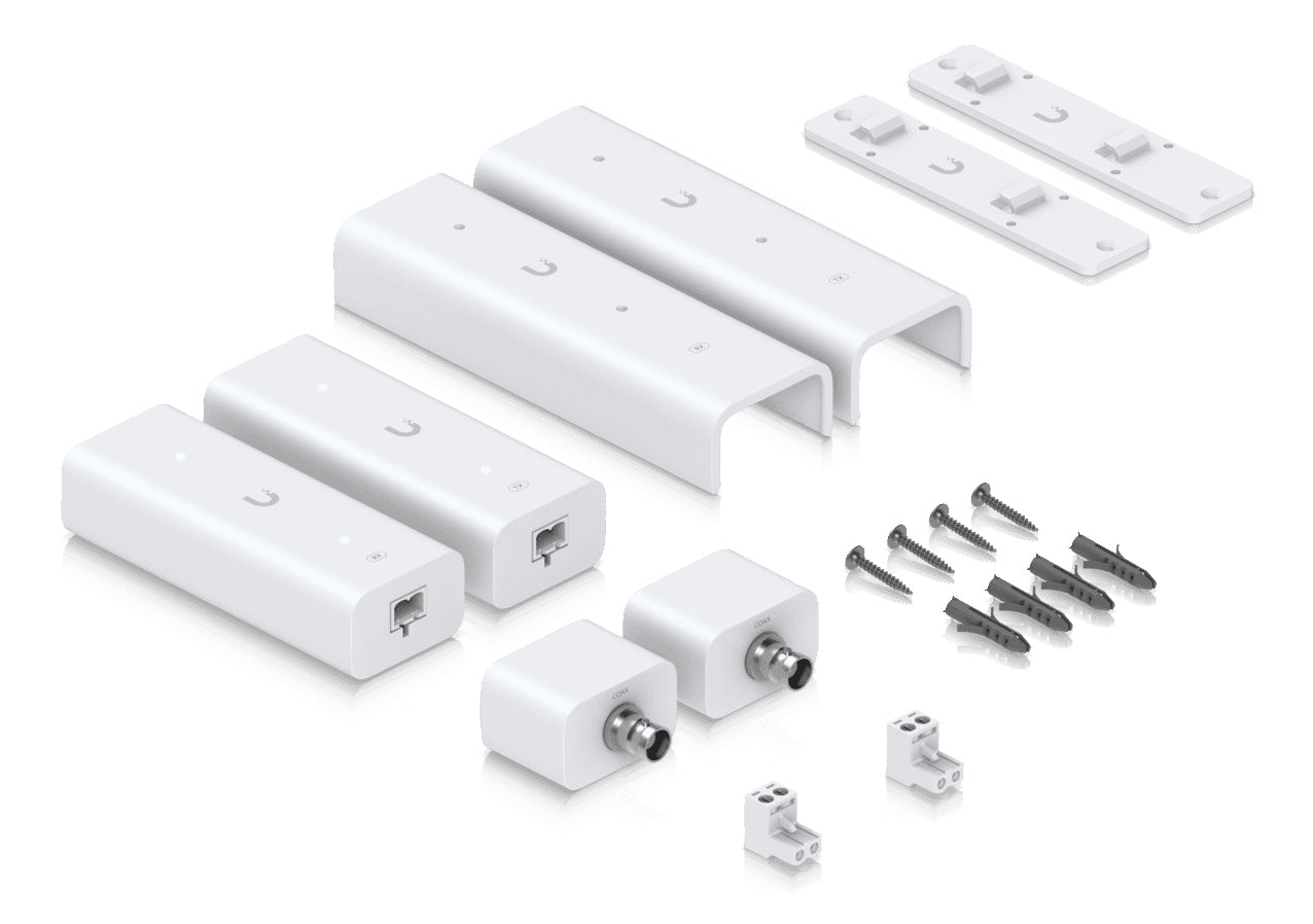 Ubiquiti UACC Retrofit PoE 2-Draht – Ethernet Extender – 2× RJ-45, 2× PoE, 85 Mbit/s, 2-Draht/Koax, Wandmontage, Weiss