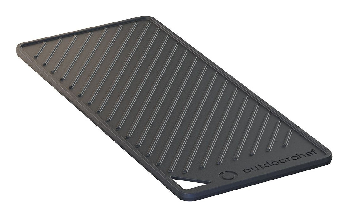 OUTDOORCHEF Grillplatte HEAT – 19,5 × 43,5 × 1,2 cm, Gusseisen, Schwarz