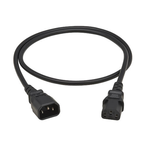 Eaton Netzkabel, IEC C13 auf IEC C14, 250 V, 10 A, 1 m, Schwarz