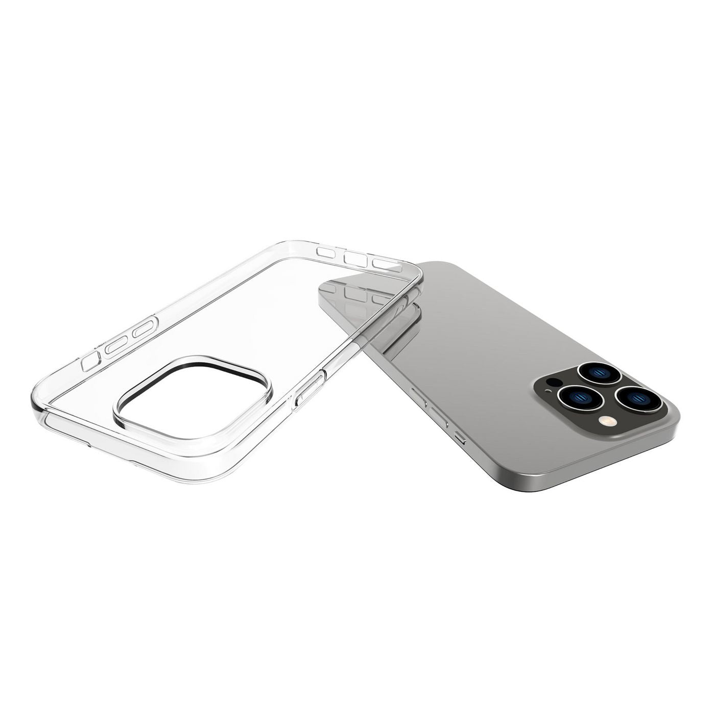 eSTUFF LONDON Backcover – für Apple iPhone 14 Pro Max, TPU, Transparent, kabelloses Laden