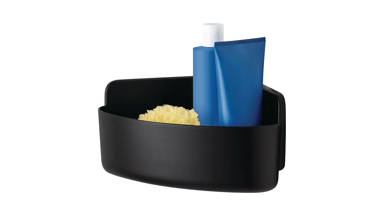 TESA Duschkorb LAVAA M – 20×20×12 cm, ABS, 3 kg, Wandmontiert, Schwarz
