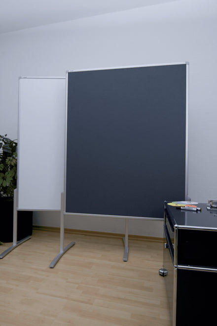 Franken Pinnwand – Filz, Alurahmen – 120 × 150 cm, Grau, PRO
