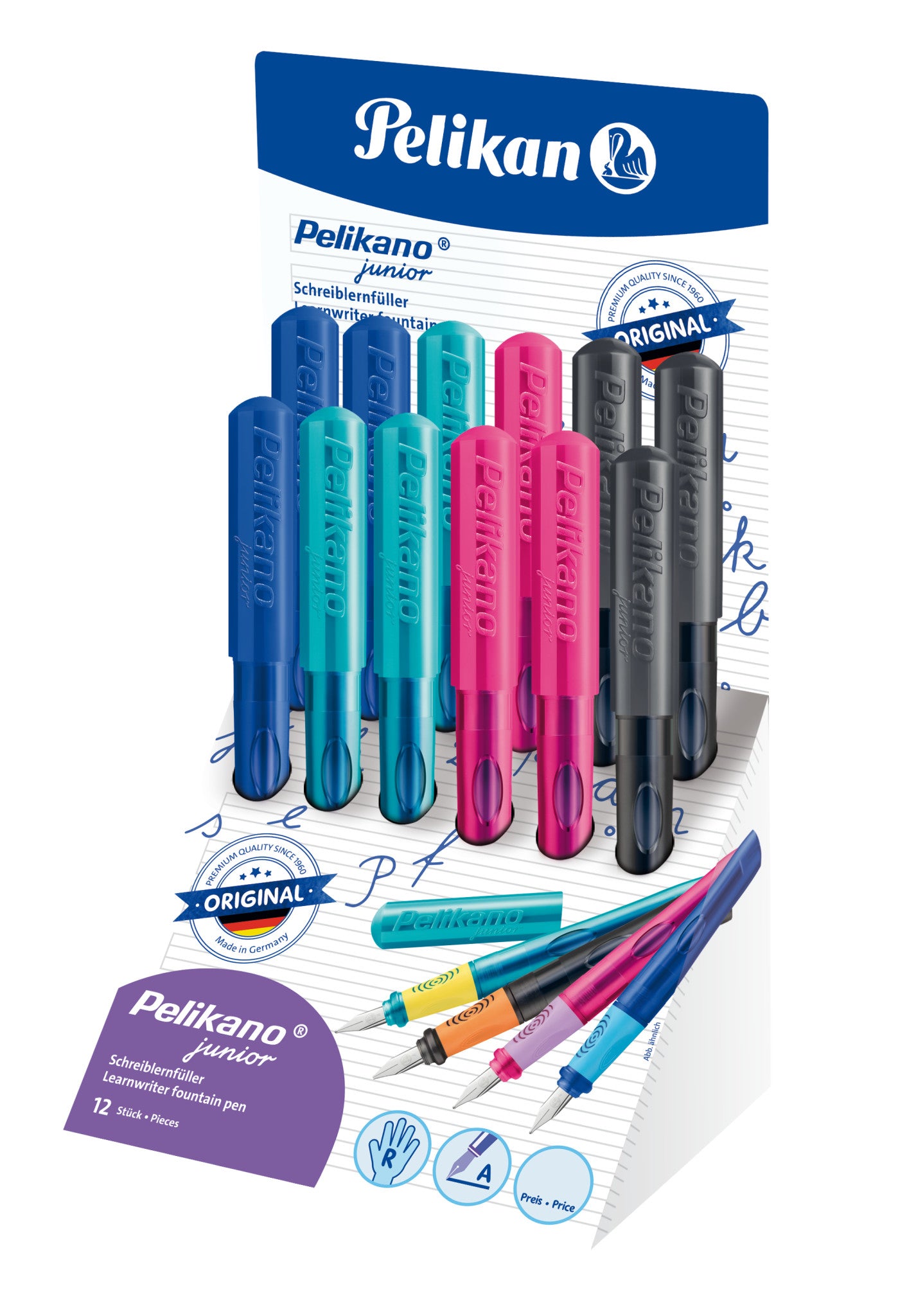 Pelikano Junior – Feder A – für Rechtshänder – 12er Pack