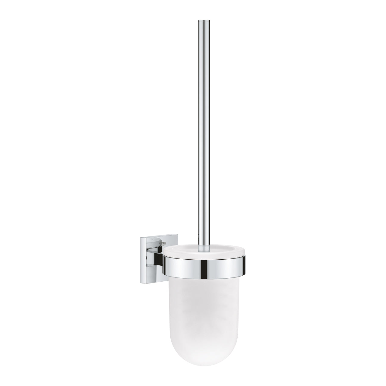 GROHE Start Cube Toilettenbürstengarnitur – Glas/Chrom, selbstklebend oder Wandmontage